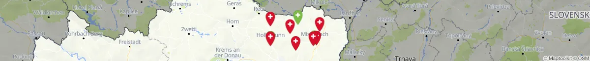 Map view for Pharmacies emergency services nearby Unterstinkenbrunn (Mistelbach, Niederösterreich)